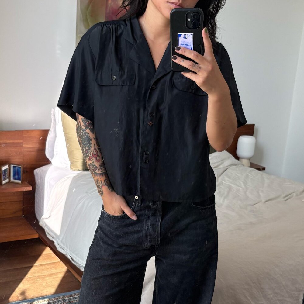 Vintage cropped button up